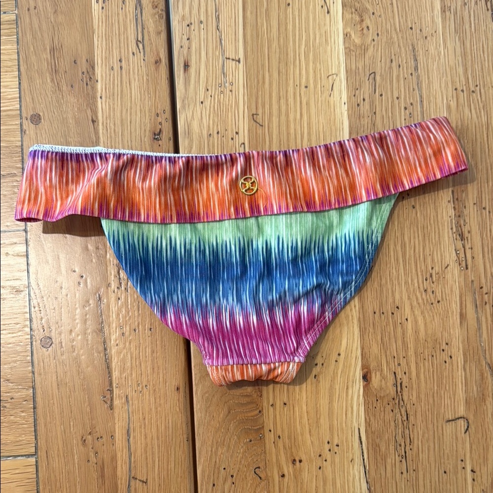 Vix Colorful Bikini Bottom with Gold Accents